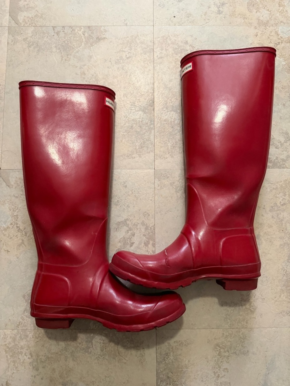 Hunter Original Tall Red Rain Boots Women’s Size 8 w/ Boot Socks